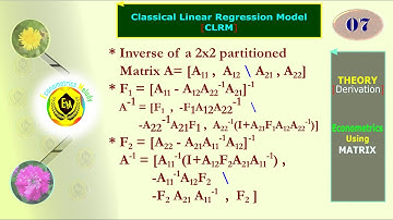 inverse of a 2x2 partitioned matrix || Mata in Stata || Econometrics || U/Grad || MPhil || PhD