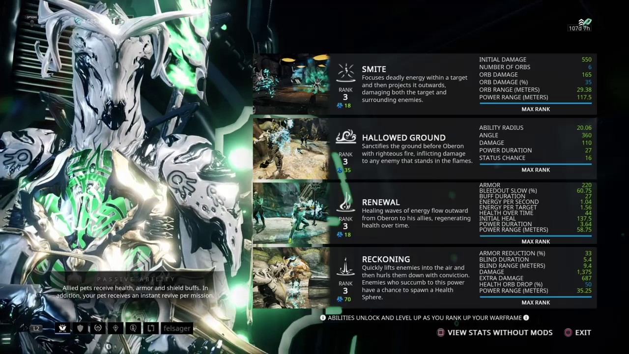 KRTW Warframe Oberon Hallowed Havoc Build