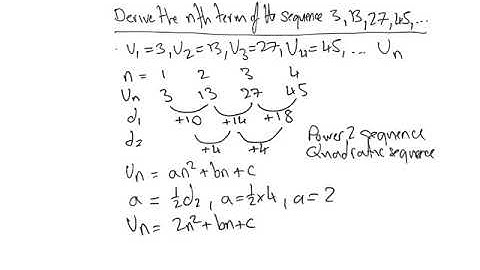 Quadratic Sequences   nth term using simultaneous equations