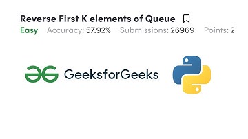 Reverse first K elements of Queue | GFG | python | Love Babbar DSA Cracker Sheet