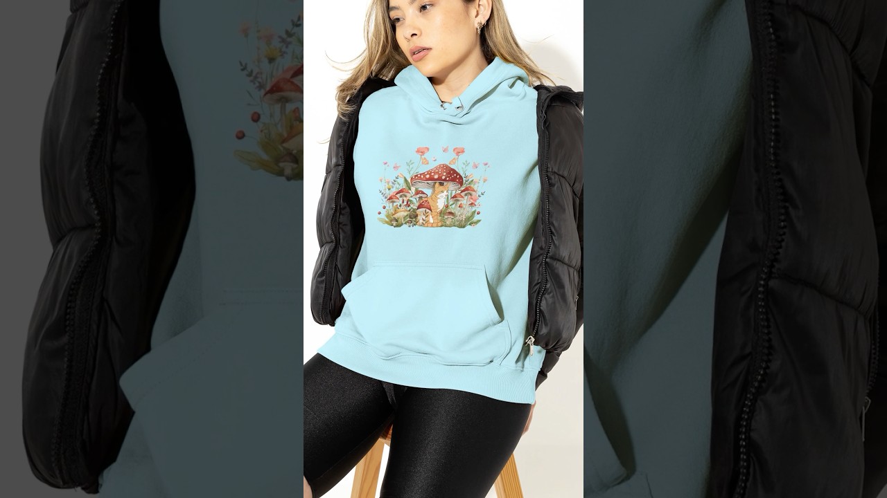 Get this “Cottagecore Mushroom Cat” hoodie now! Link in bio! 