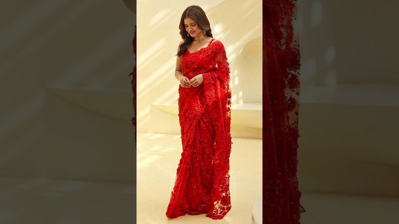 2025 ka red saree design 