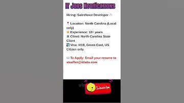 Salesforce Developer Job in North Carolina Oct 7, 2025