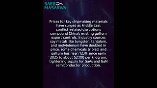 Chip costs surge as Mideast conflict worsens impact of China’s gallium export ban