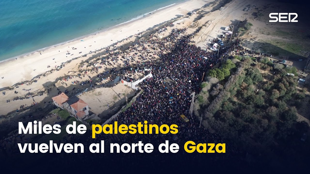 Miles de palestinos vuelven a sus hogares al norte de Gaza - YouTube