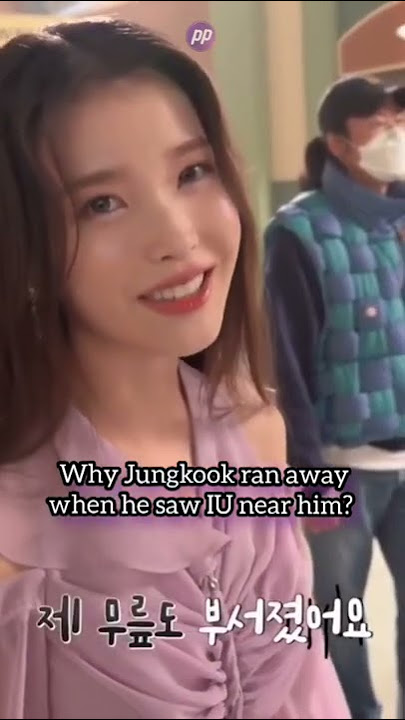 Why Jungkook ran away from IU? #jungkook #shorts