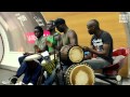 African drummers playing djembe drums in paris subway  how to play drums