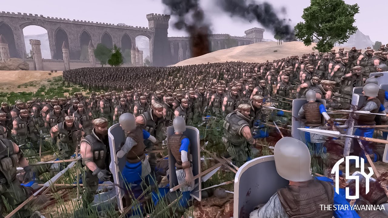 18.000 Spearmans vs 15.000 Chuck Norris- Ultimate Epic Battle Simulator 2- UEBS 2