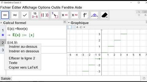 GeoGebra : Fonction partie entière