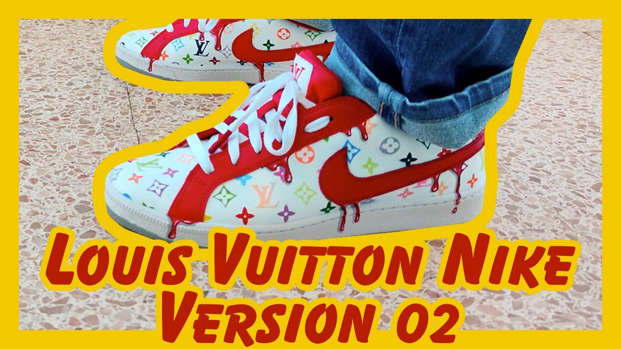 Nike Louis Vuitton Part 02, custom sneakers using Angelus painting