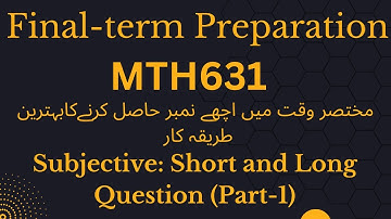 Mth631 Final term Subjective Important Question Part-1 2025|mth631(Real Analysis II) | %100 correct