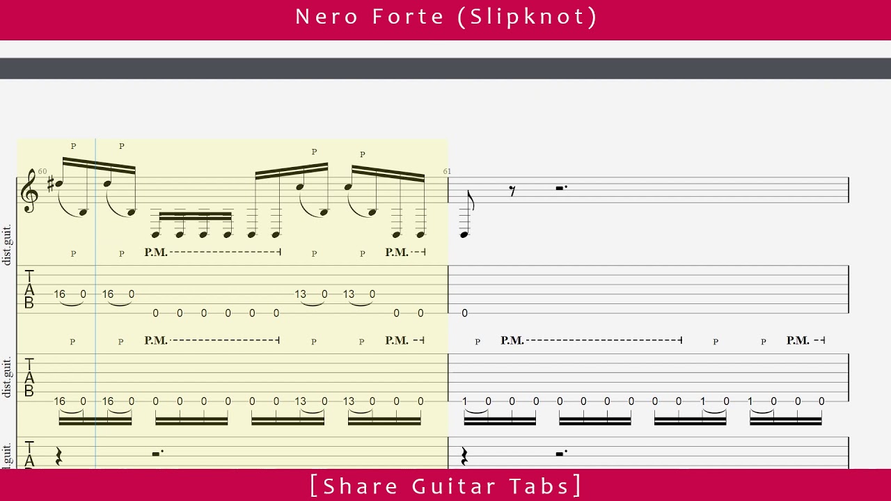 [Share Guitar Tabs] Nero Forte (Slipknot) HD 1080p - YouTube