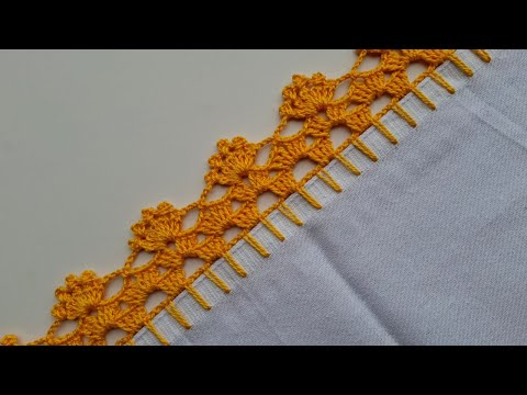 How to make a crochet edging for a dishcloth #855 - YouTube
