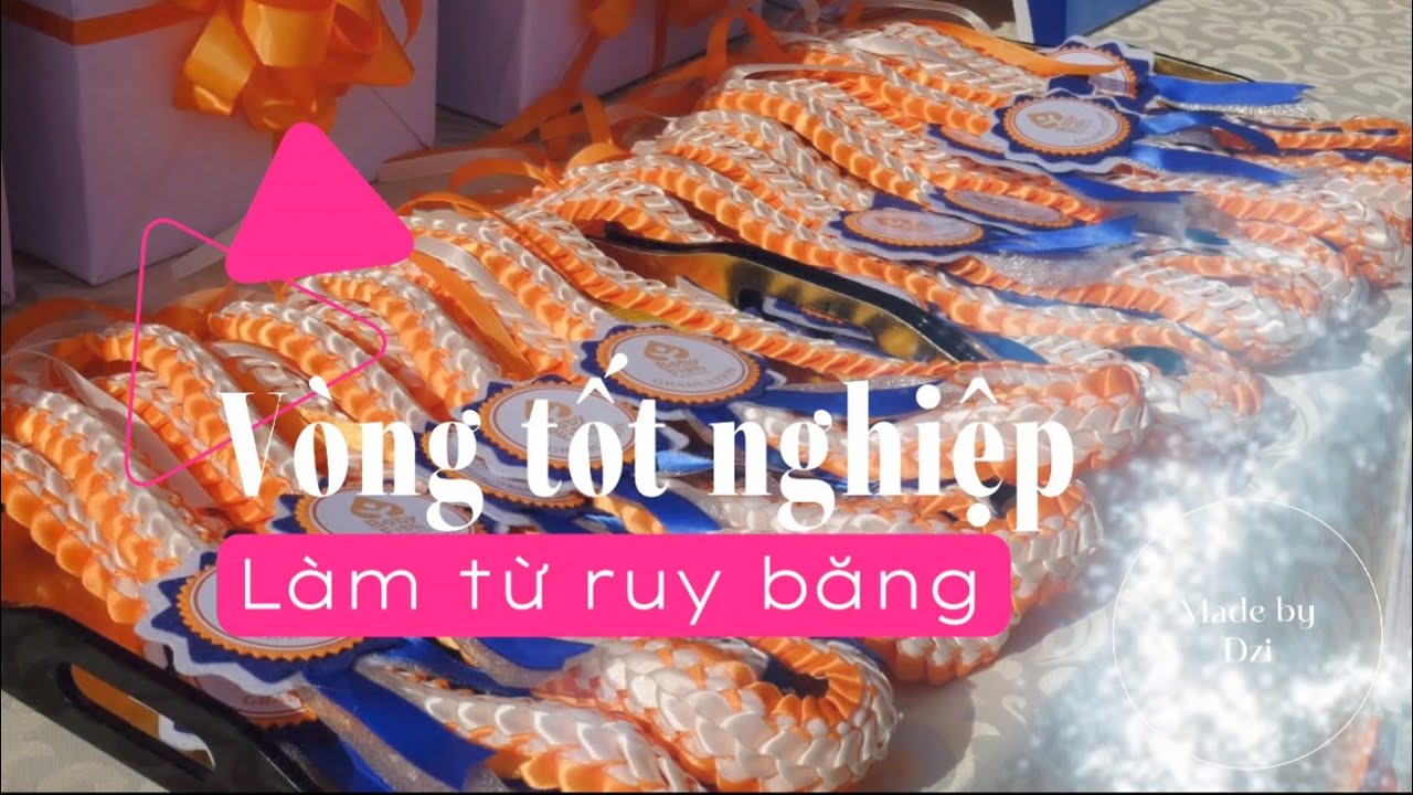 Hướng dẫn làm vòng tốt nghiệp từ ruy băng #handmade #graduation #ribbon #trending 