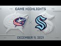 NHL Highlights | Blue Jackets vs Kraken - Dec. 11, 2021