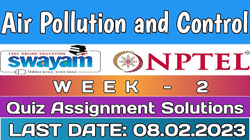 Air Pollution and Control Week 2 Solution | Week 2 Assignment | NPTEL | SWAYAM | Week 2 Solution