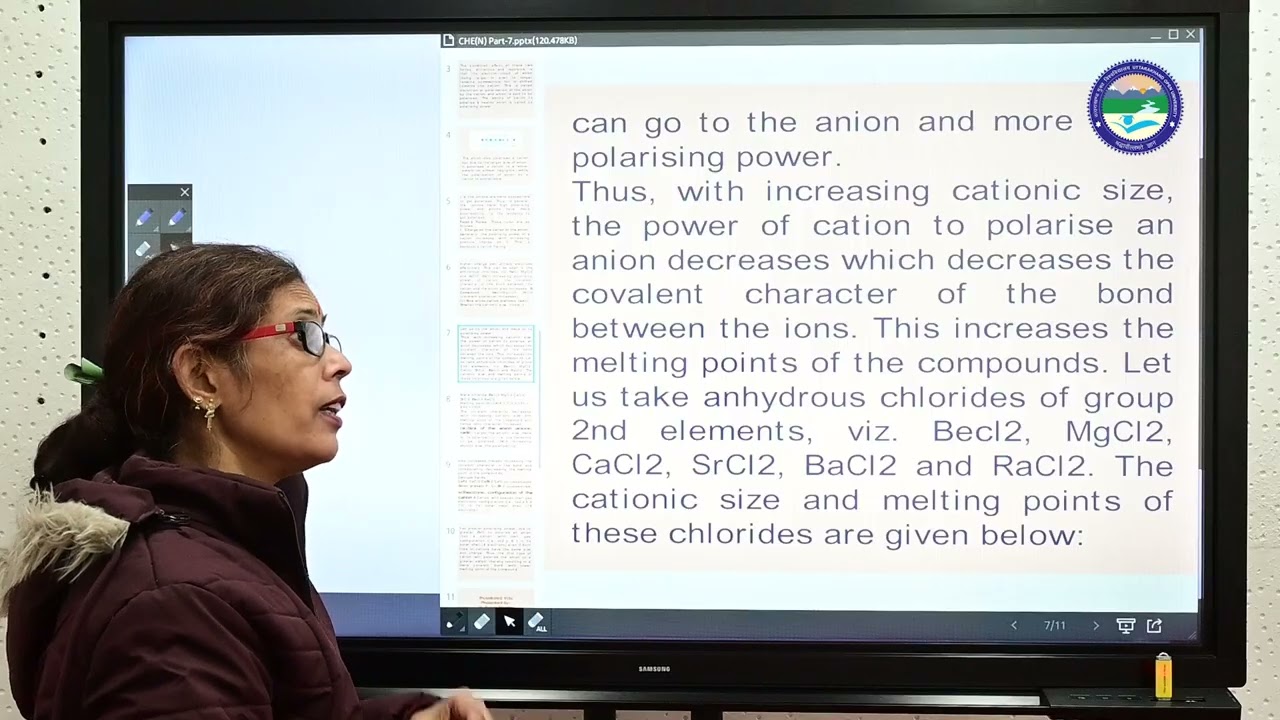B.sc.IInd Semester che N102 Unit-1 chemical Bonding I FAJAN’S RULES  POLARISATION OF IONS | Part-07