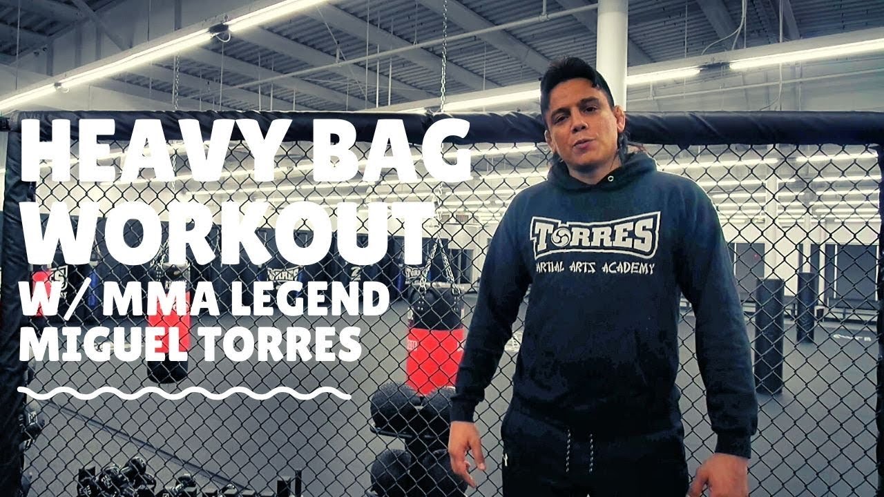 Heavy bag workout (from southpaw stance) w/ MMA legend Miguel Torres