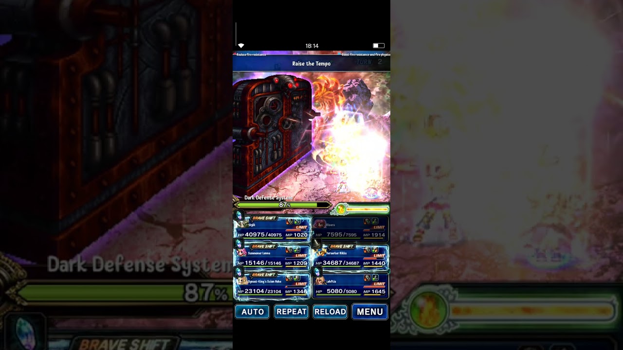 FFBE DARK VISIONS/ FINAL BOSS SHADOW CORRUPTED MACHINE FIRE TEAM// RIKKU EX-1