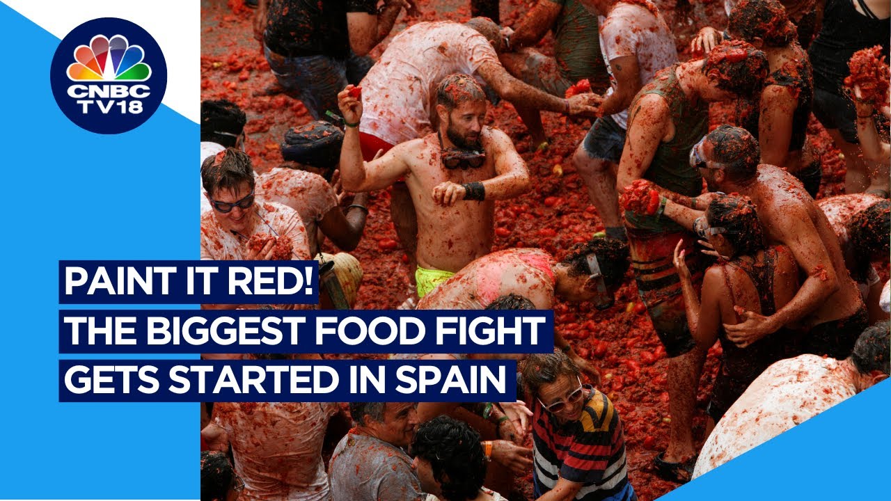 Tomatina Festival: Spaniards & Tourists Rejoice As Tomato Prices Drop | N18V | CNBC TV18