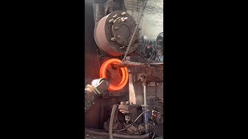 Metalworking Marvel: Iron Block Thinning Process on a Ring Roller #process #machine #ironman