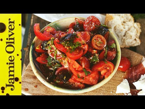 The best Tomato Salad and Chorizo by Jamie Oliver