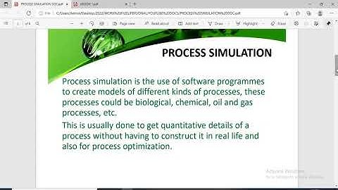 Introduction to Process Modelling and Simulation using Aspen Hysys