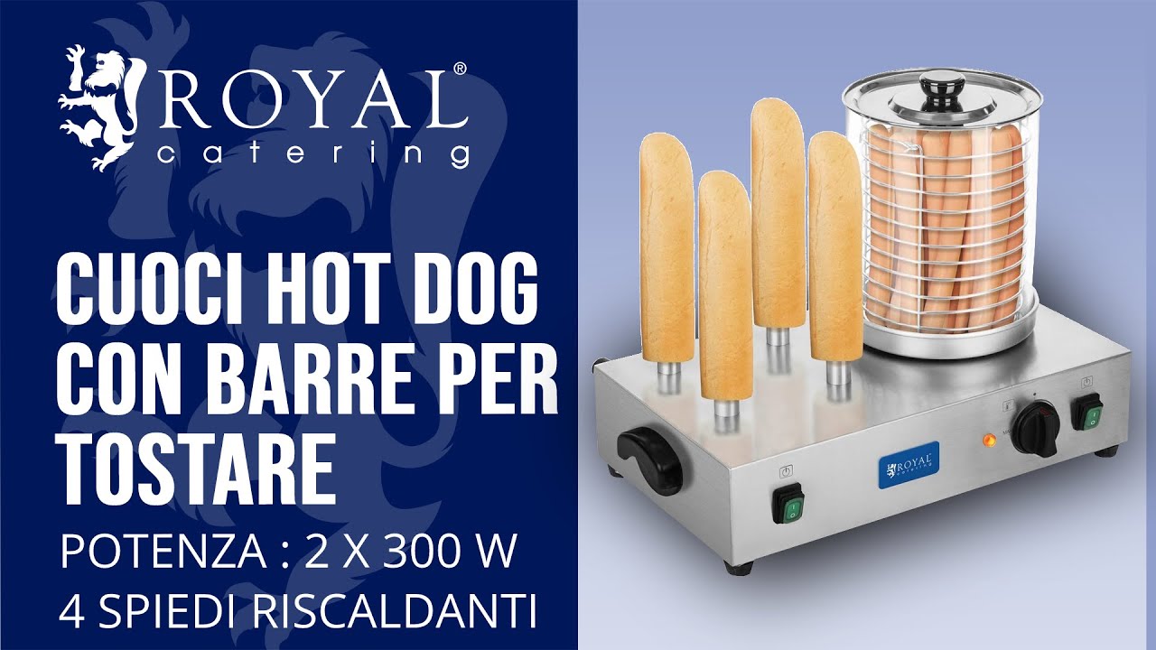 Cuoci hot dog con barre per tostare Royal Catering RCHW-2300