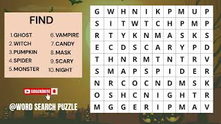🎃 HALLOWEEN WORD SEARCH CHALLENGE 👻 | Can You Find ALL 10 Words in 6 Minutes? ⏳🔥#wordsearch #puzzle screenshot 3