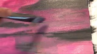 DIY Pink, Gray and Black Gold Leaf Wall Art