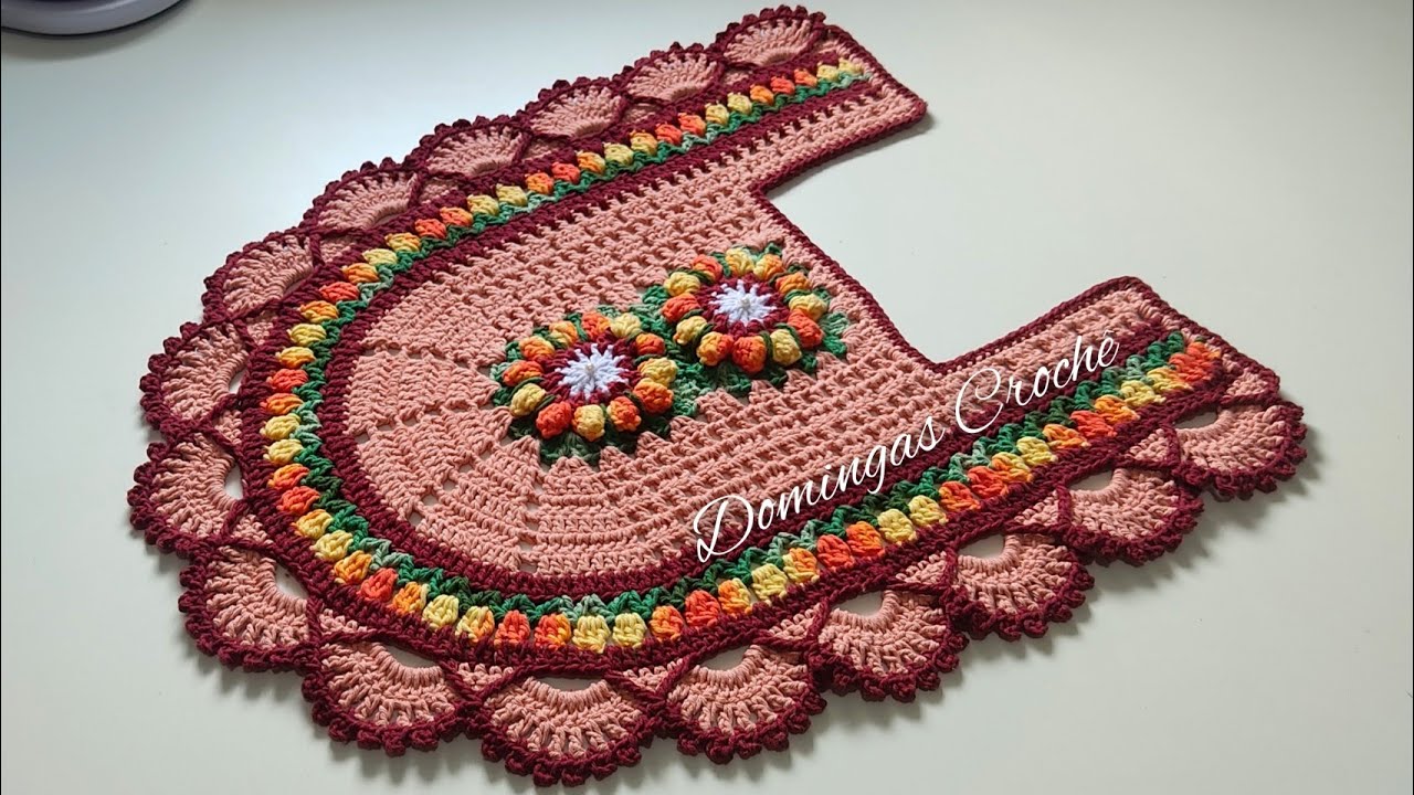 ✨ TAPETE PÉ DO VASO EM CROCHÊ RAIO DE SOL, RÁPIDO E MUITO ECONÔMICO - jogo de banheiro