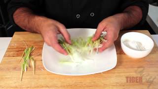 Fried Leek Garnish Recipe By Chef Dangoor -- Tigerchef