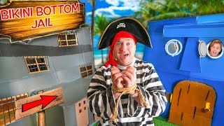Overnight In Box Fort BIKINI BOTTOM JAIL! (Spongebob Prison Escape)
