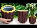 How to make beautiful cement pot at home easily || Cement flower vase || Home decor