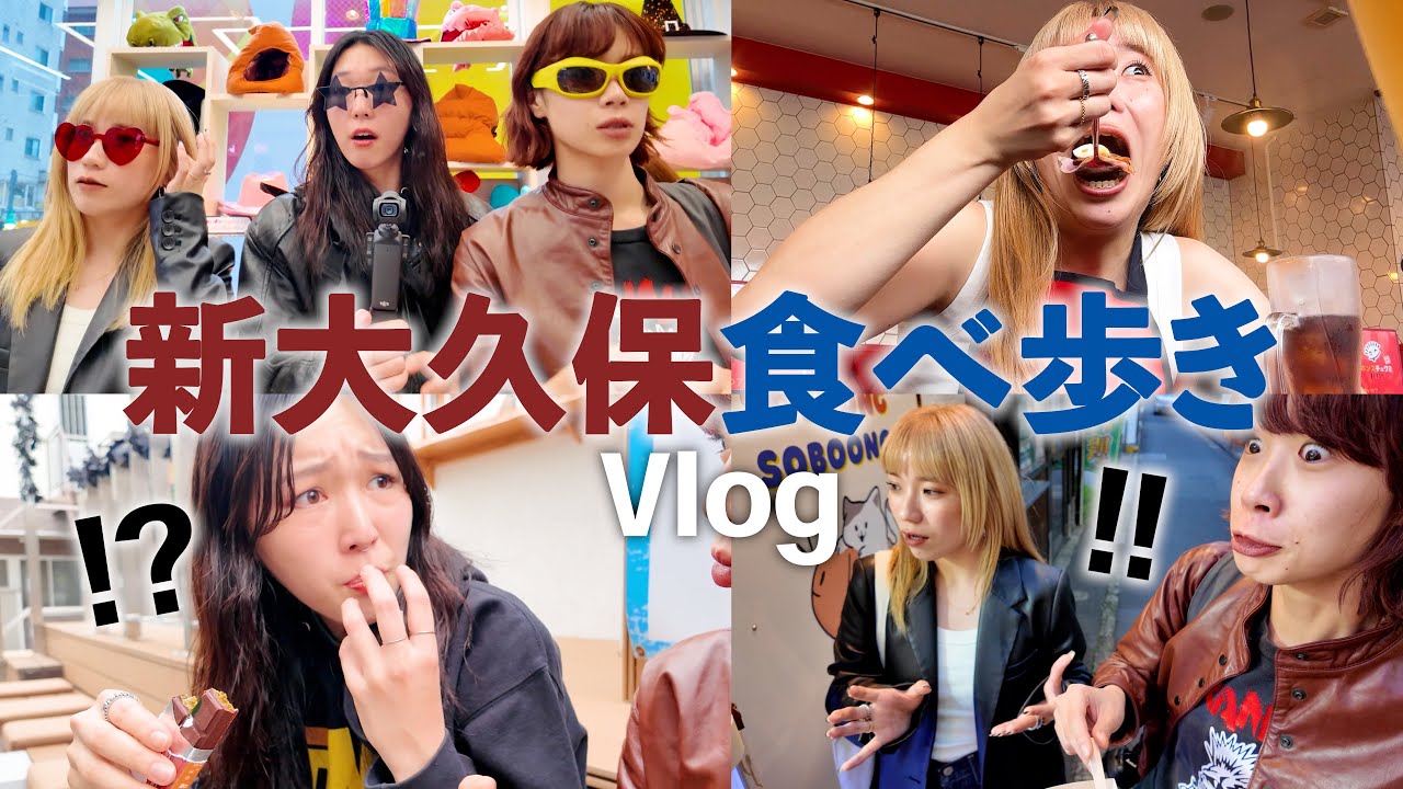 【Vlog】平日の昼間から新大久保で流行りのものを食べまくる大満足の1日
