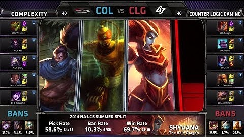 compLexity vs CLG | S4 NA LCS Summer split 2014 SuperWeek 7 Day 1 | COL vs CLG W7D1 G2 Full game HD