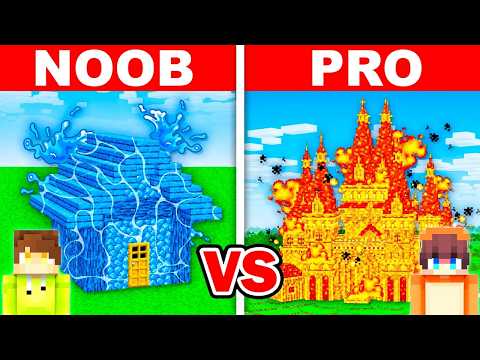 HOT vs COLD: Modern ELEMENTAL HOUSE Build Battle in Minecraft!
