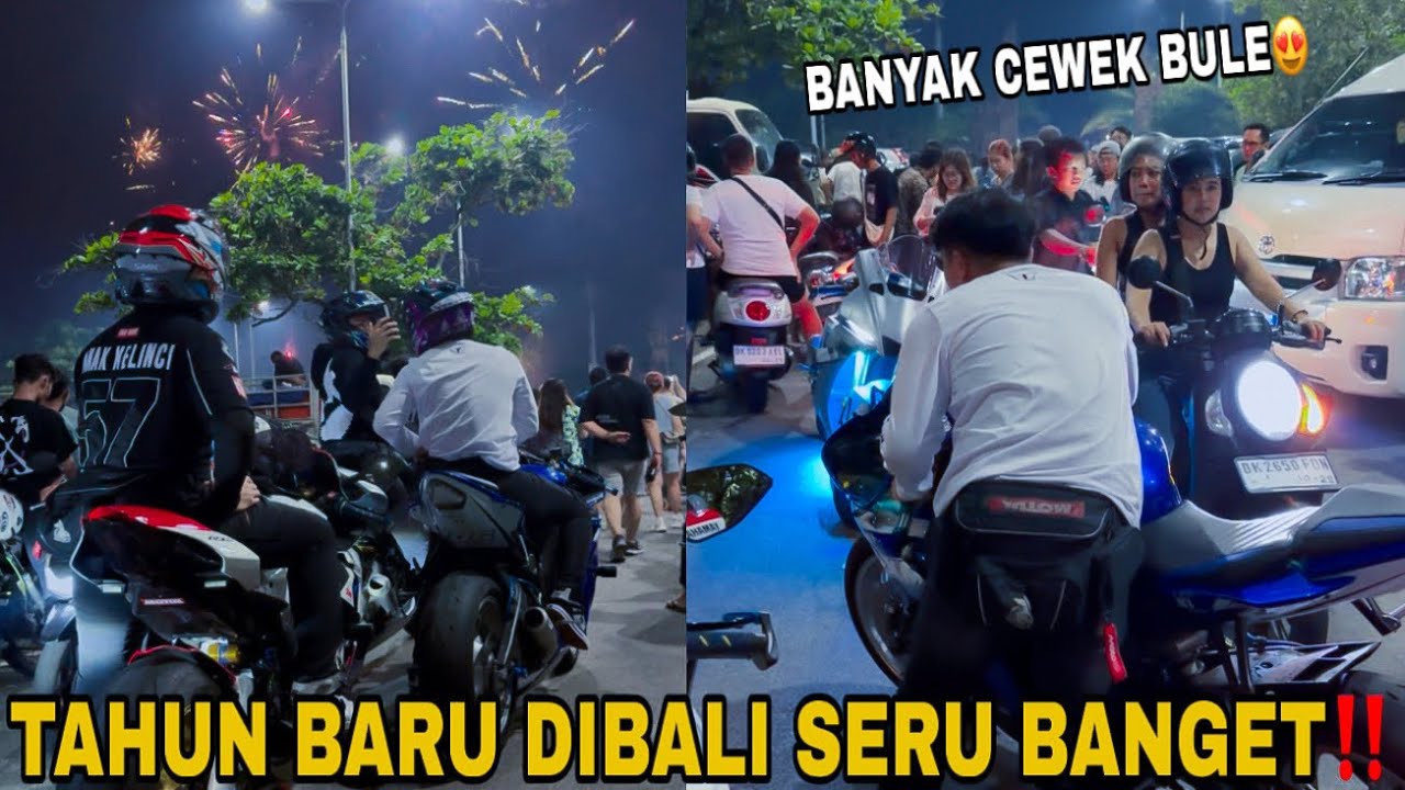 KELILING MALAM TAHUN BARU GEBER BULE DIBALI‼️YAMAHA R6 R1M DAN HARLEY