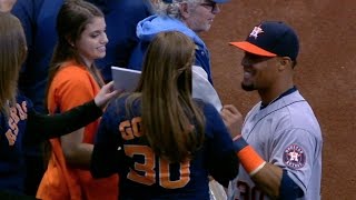 HOU MIL Gomez emotional fan reunited in Milwaukee