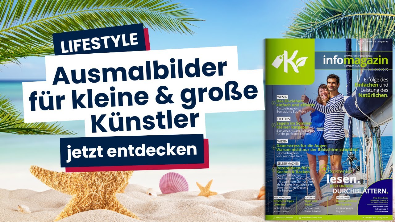 «infomagazin» Artikel Video - Lifestyle | Ausmalbilder für kleine und große Künstler - Sommer 2025