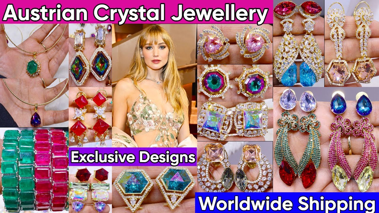 High Quality Celebrity Imported Austrian Crystal Jewellery Collection 2026 | New Earrings & Pendants
