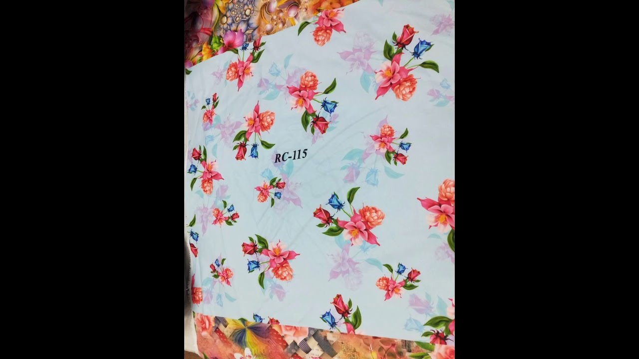 Crape Satin Digital Printed Fabrics For Gown Lehangha Suit Dresses