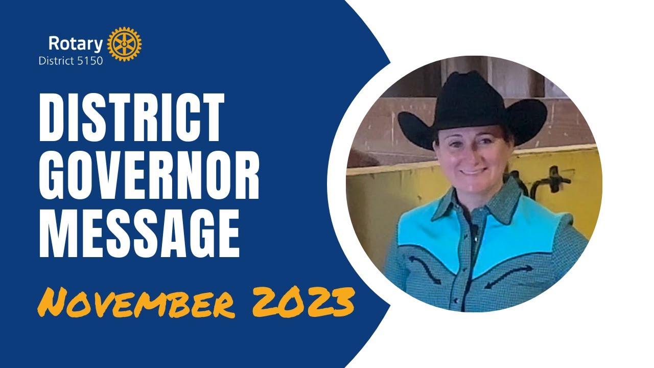 District Governor Message - November 2023 - YouTube