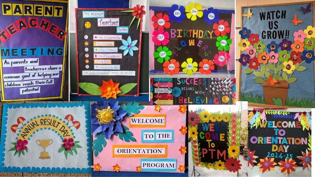 Board Decoration Ideas for school/Notice board decoration/Bulletin board design/Paper Hanging board