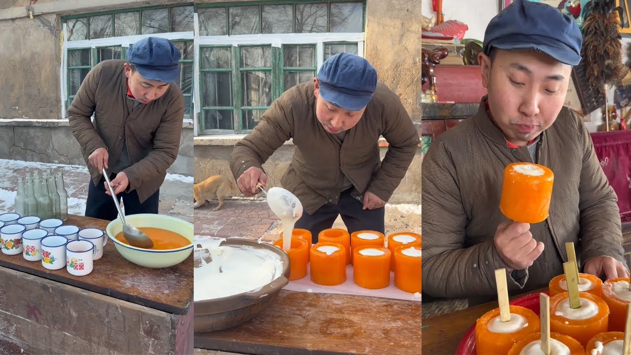 复刻童年味道冰桶雪糕#food #民间手艺人 #手工制作