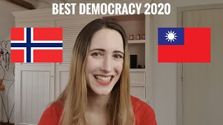 Best democracy in 2020  - 台灣民主 Taiwan, China and Norway's democracy index score