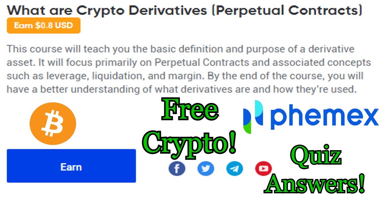 What are Crypto Derivatives? Free USD! Phemex Quiz Answers!