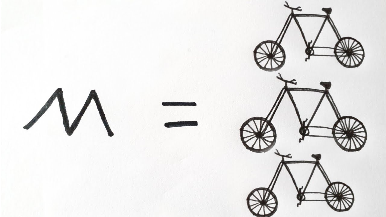Hướng dẩn vẽ xe đạp từ chữ M quá đơn dản$Bá Thành Vlog$ - YouTube