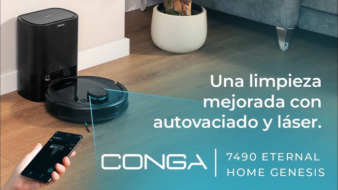 Robot Aspirador Conga 7490 Immortal Home Genesis con navegación láser y  base de autovaciado. 