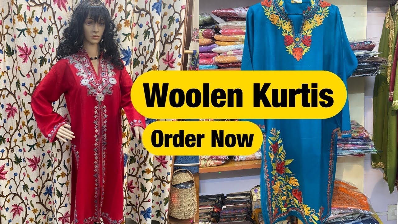 Aaliya's Collection Kashmiri Collection | Kashmiri embroidery Woolen Long  and Short Kurtas. - YouTube